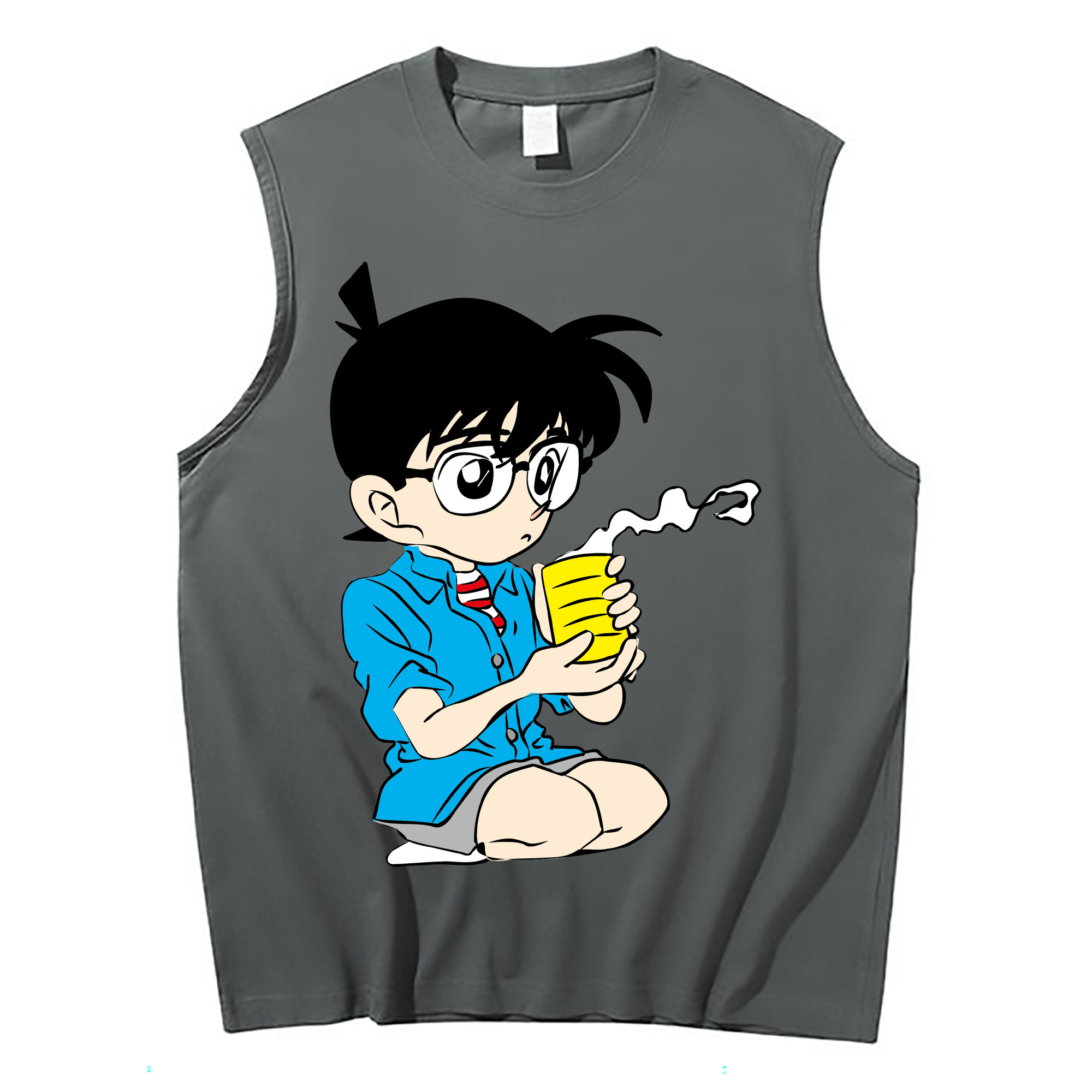（画像用） 名探偵コナン 江戸川 コナン Detective Conan Conan Edogawa コットン100％タンクトップ（フロントプリント）